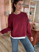 Load image into Gallery viewer, cranberry layered pullover