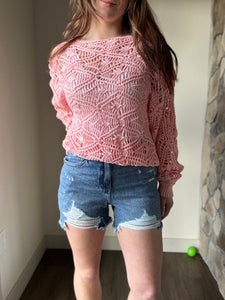 blossom open weave sweater