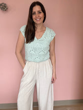 Load image into Gallery viewer, turquoise crochet top