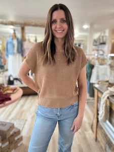 coffee short sleeve lightweight sweater