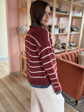 Load image into Gallery viewer, layered red stripe cardigan