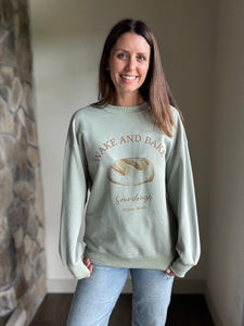 wake + bake sourdough sweatshirt