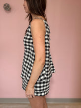 Load image into Gallery viewer, black+white gingham tank