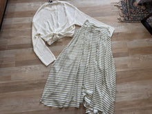 Load image into Gallery viewer, sage stripe midi skirt