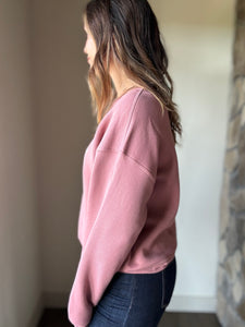 made for more mauve mid sweatshirt