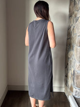 Load image into Gallery viewer, charcoal knit tank midi dress