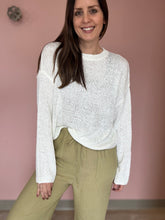 Load image into Gallery viewer, white long sleeve lightweight knit top