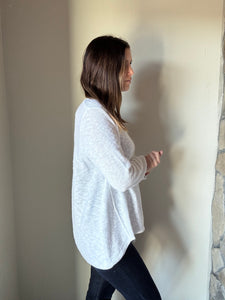 white classic cotton scoop sweater