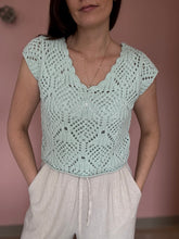 Load image into Gallery viewer, turquoise crochet top