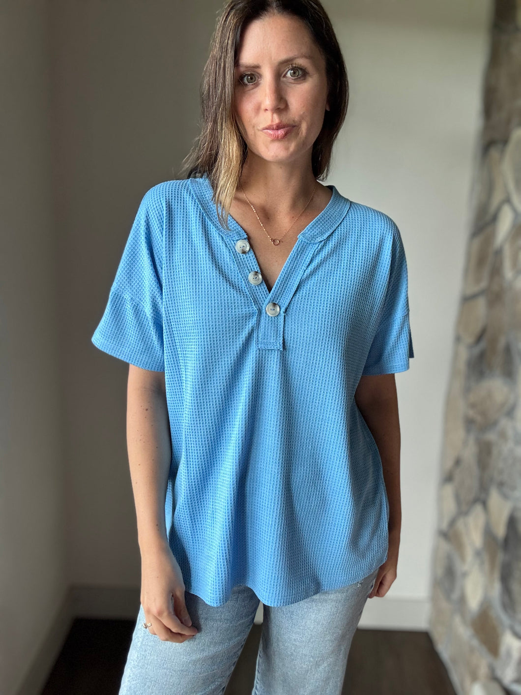 ocean button waffle top