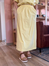 Load image into Gallery viewer, lemon cotton midi skirt