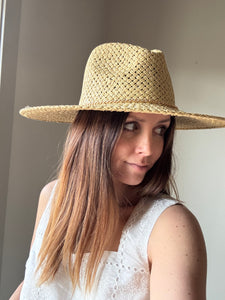 natural basket weave sun hat