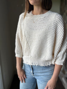 ivory zari sweater knit top