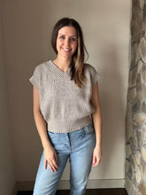 Load image into Gallery viewer, moss wood two-tone v-neck sweater