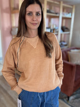 Load image into Gallery viewer, caramel shoulder zip sweatshirt