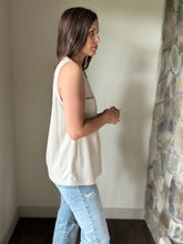 Load image into Gallery viewer, oatmeal button waffle tank