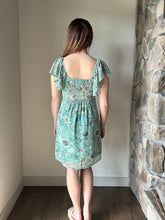 Load image into Gallery viewer, green print flutter dress