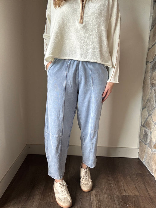 vintage blue barrel joggers