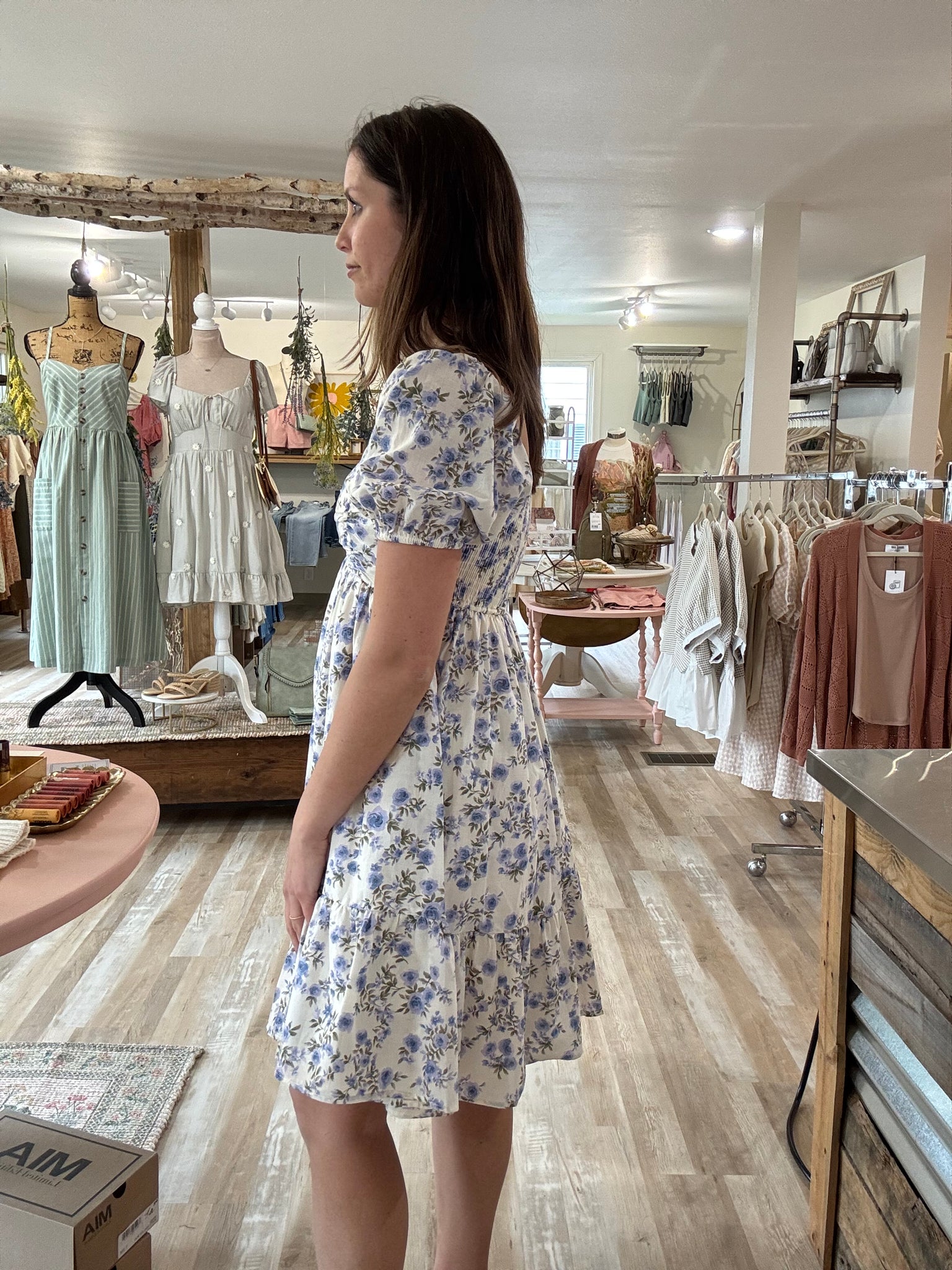 cream + lavender floral cotton dress – Cloth + Stone cream + lavender floral cotton dress – Cloth + Stone