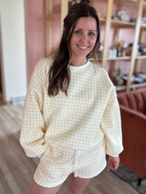 Load image into Gallery viewer, yellow gingham comfy sweatshirt