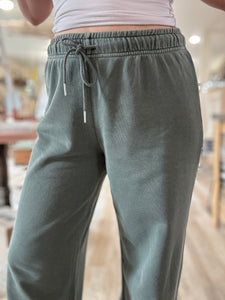 forest mineral washed cotton fleece pants