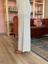 Load image into Gallery viewer, white+stone stripe linen beachy pant