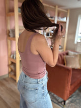 Load image into Gallery viewer, dark mauve soft basic scoop tank