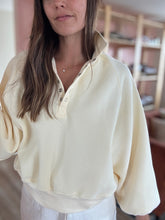 Load image into Gallery viewer, piper butter yellow snap collared sweatshirt