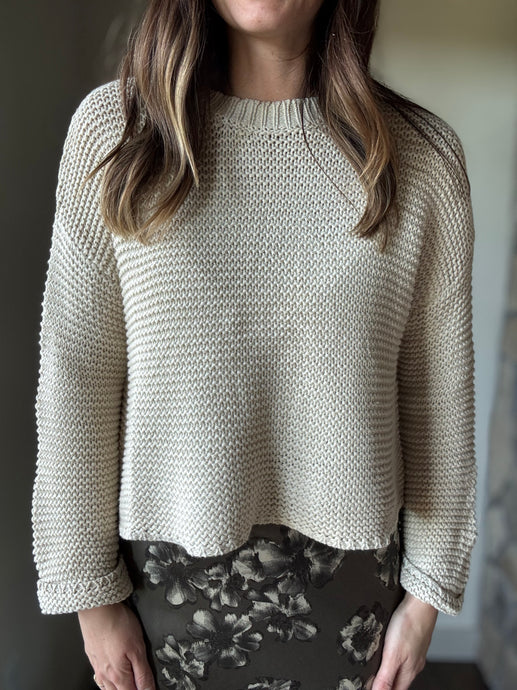 cream chunky knit sweater