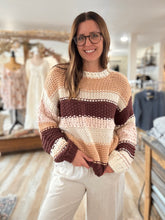 Load image into Gallery viewer, burgundy butter pecan chunky hand-knit sweater