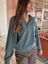 Load image into Gallery viewer, celine antique green soft henley top