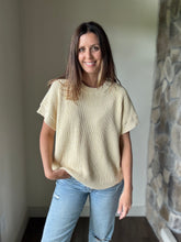 Load image into Gallery viewer, buttercream short sleeve relaxed sweater