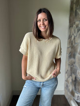 Load image into Gallery viewer, buttercream short sleeve relaxed sweater
