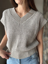 Load image into Gallery viewer, moss wood two-tone v-neck sweater