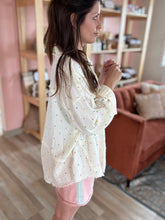 Load image into Gallery viewer, cream mixed polka dot gauze button down