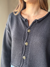 Load image into Gallery viewer, easy days off black button down cardigan