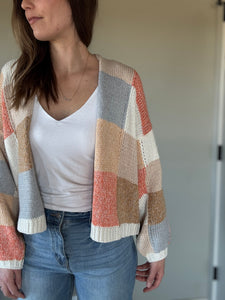 multi check cardigan