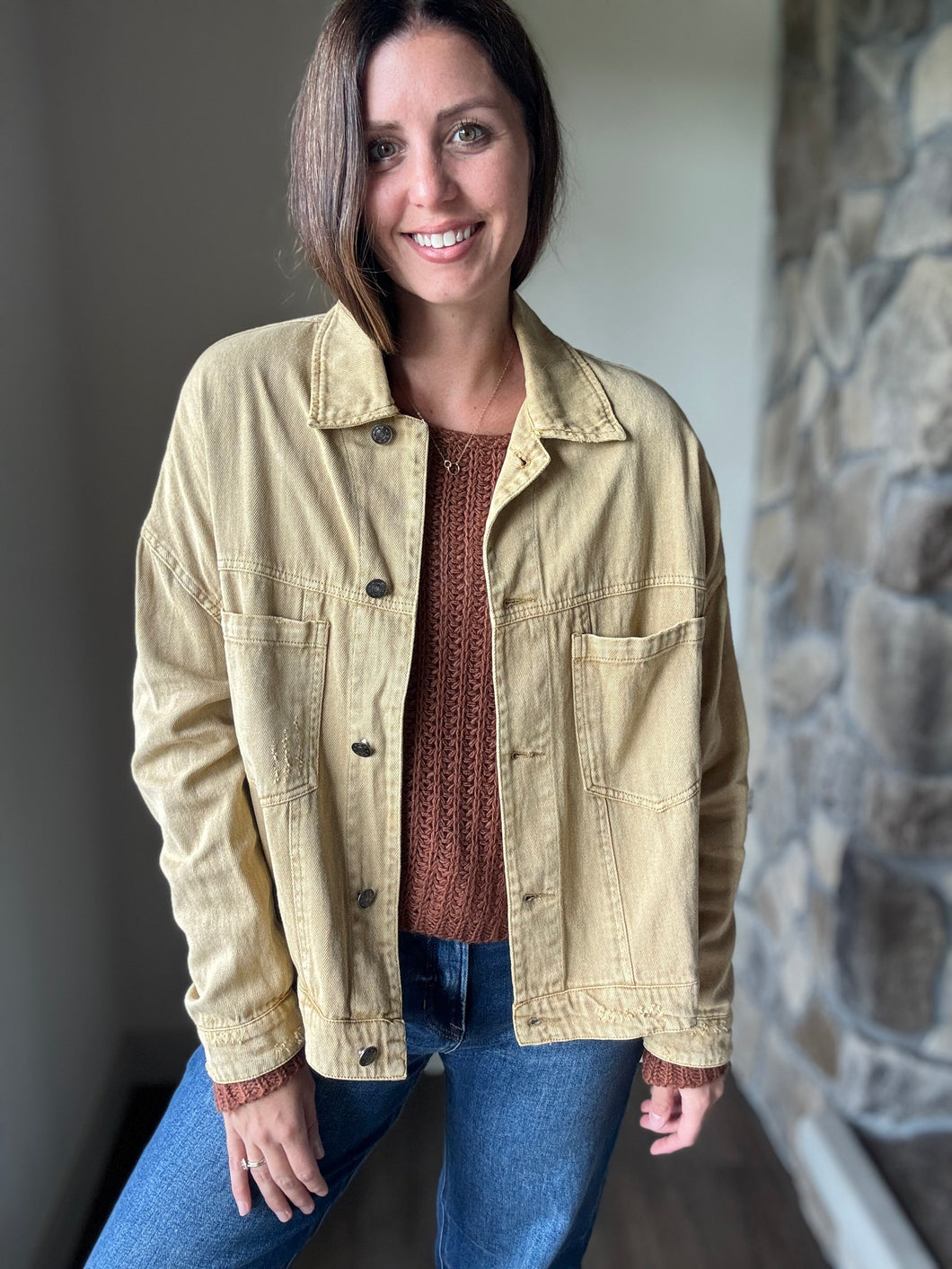 tea oversized denim jacket