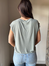 Load image into Gallery viewer, sage front ruched modal top