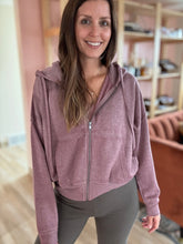 Load image into Gallery viewer, dusty lavender zip hoodie