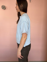 Load image into Gallery viewer, soft blue notch sweater tee