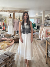 Load image into Gallery viewer, navy+white knit stripe vest