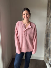 Load image into Gallery viewer, cozy blush oversized henley