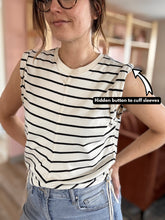 Load image into Gallery viewer, habitual ecru + black stripe luna top
