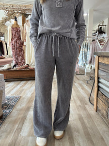 washed charcoal ribbed pants