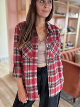 Load image into Gallery viewer, red plaid flannel shirt
