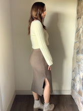 Load image into Gallery viewer, SAGE THE LABEL kalli side slit sweater midi olive skirt