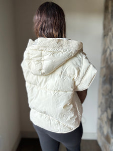 lottie convertible quilted jacket + vest