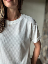 Load image into Gallery viewer, ivory waffle tee