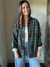 Load image into Gallery viewer, green camp flannel